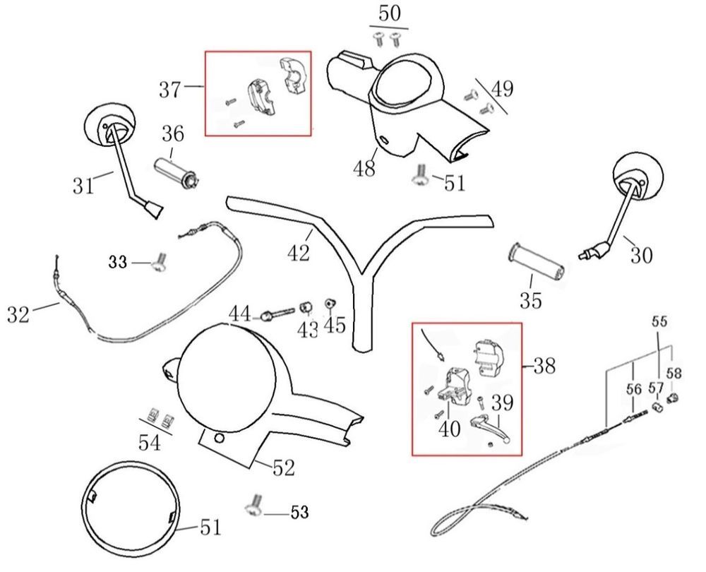 Handlebar parts China Swan - Riva smokey