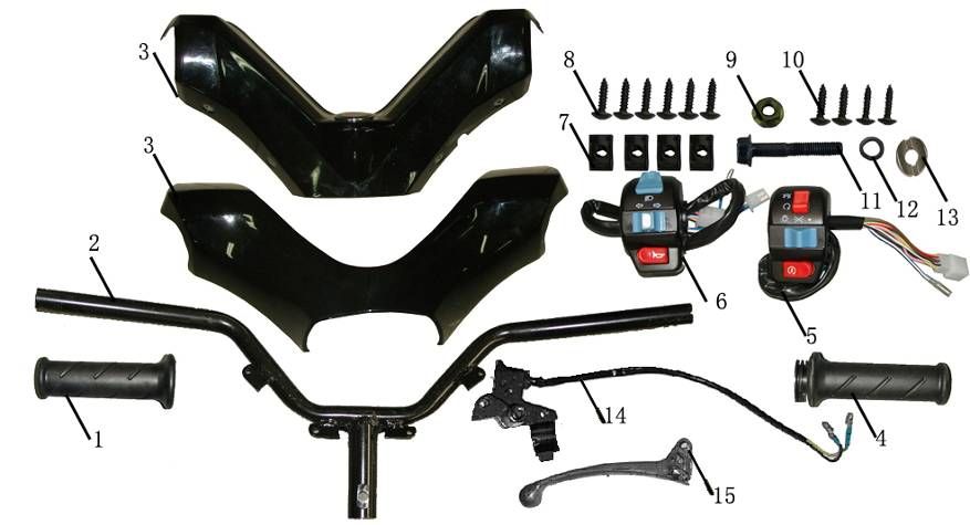 Handlebar parts China Touring blue