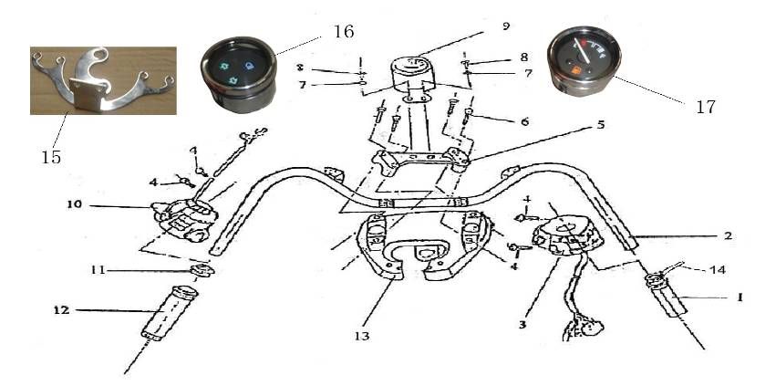 Handlebar parts Iva Roma 125cc