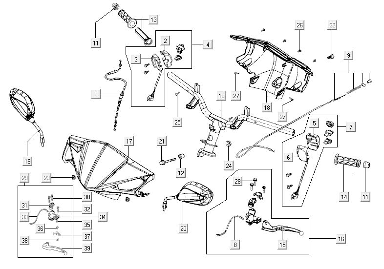 steering parts Kymco Agility RS 4-stroke white 11