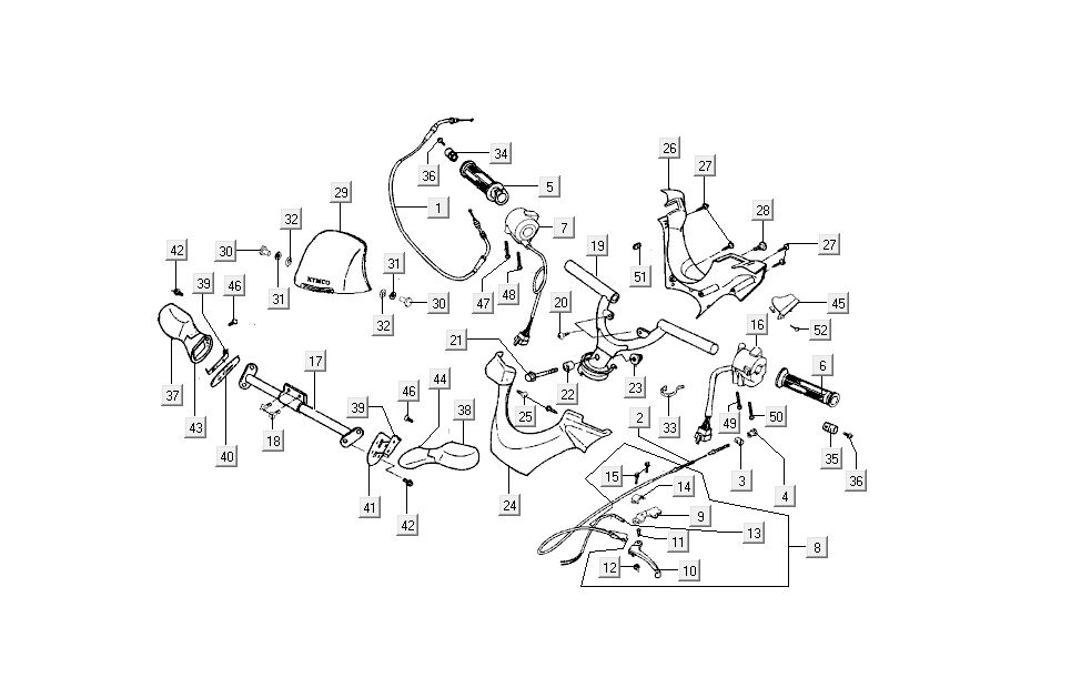 Handlebar parts Kymco Dink AC 2-stroke Silver