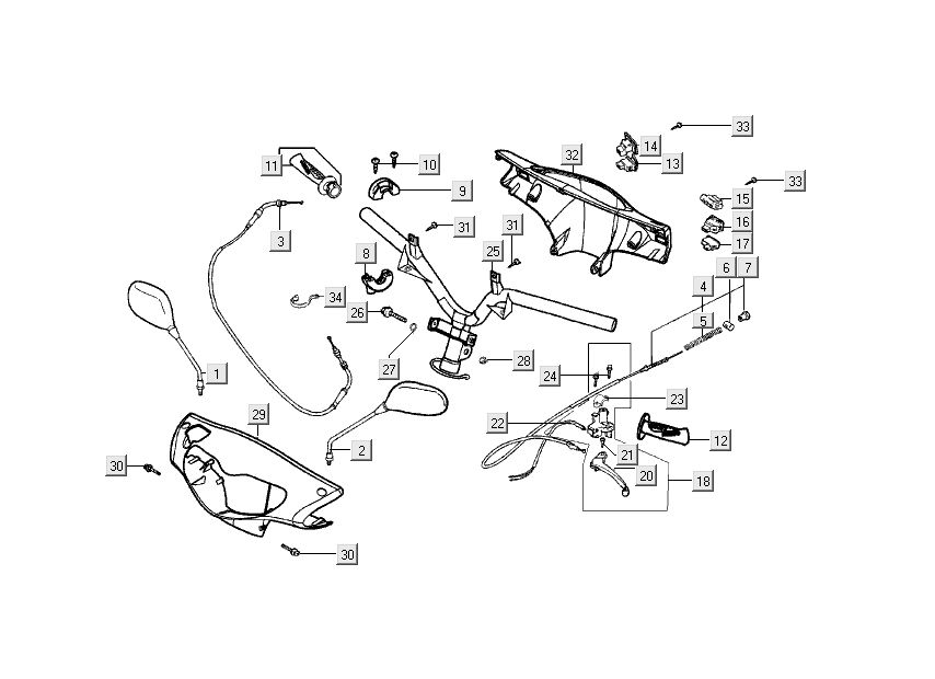 Handlebar parts Kymco Filly 4-stroke silver