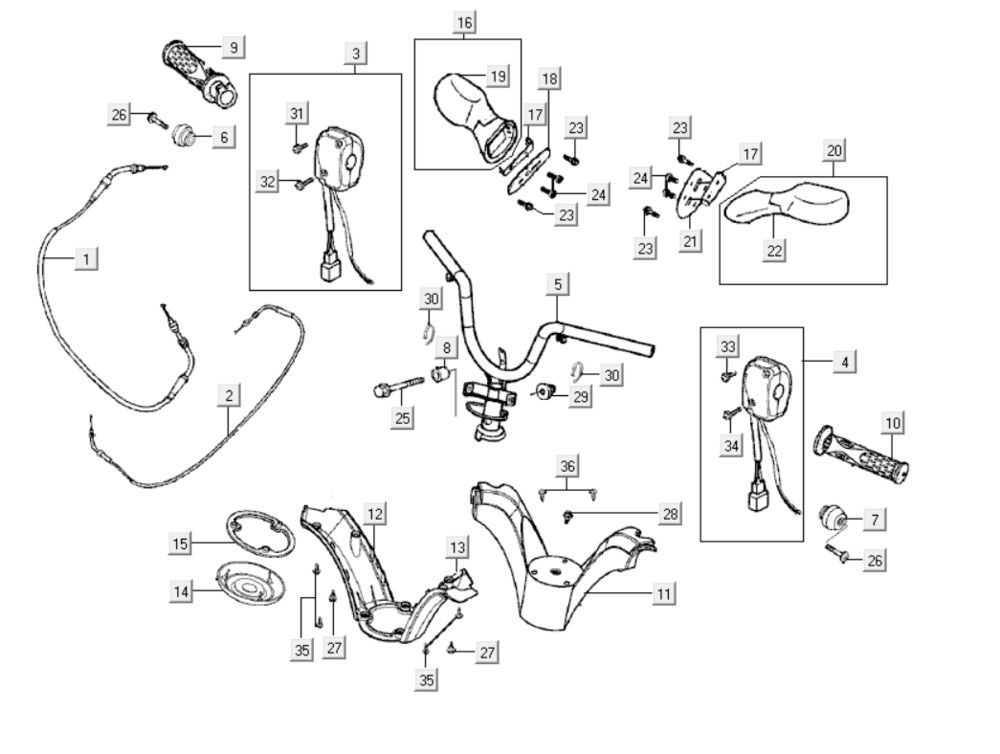 Handlebar parts Kymco Grand Dink 250cc