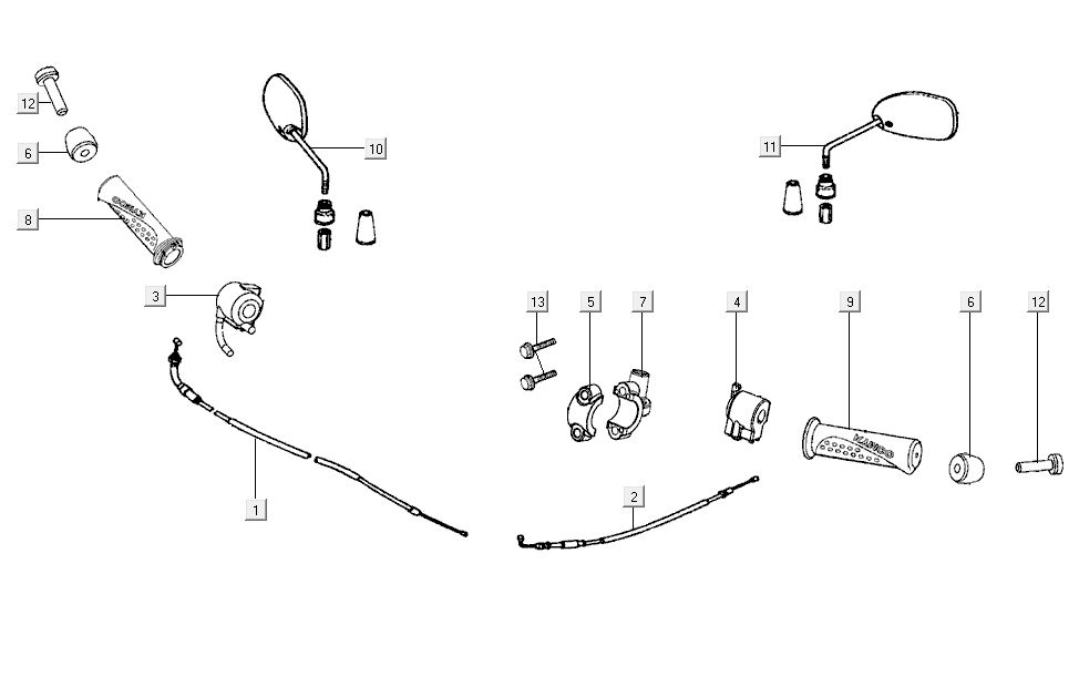 Handlebar parts Kymco K-Pipe 4-stroke White