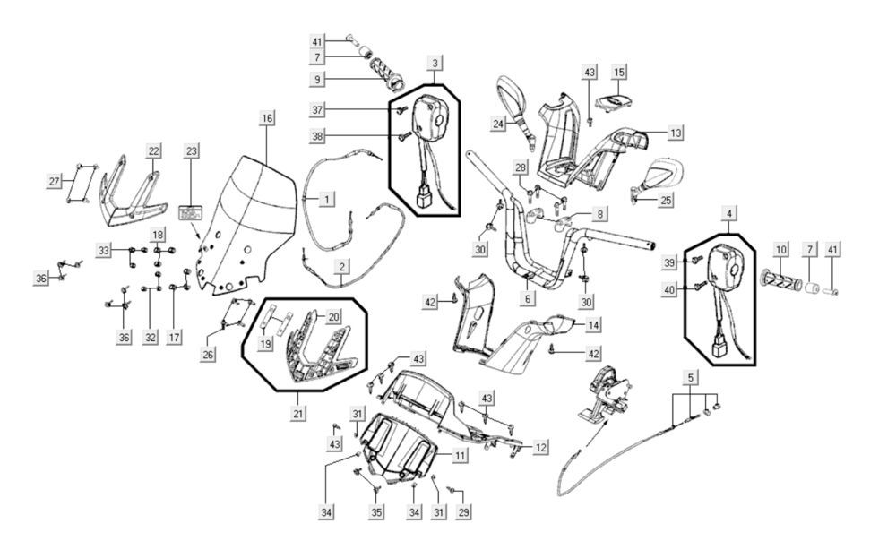 Handlebar parts Kymco Myroad 700i