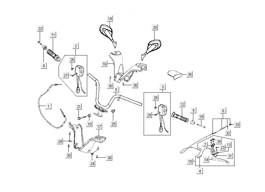Handlebar parts Kymco New Dink 4-stroke black metallic