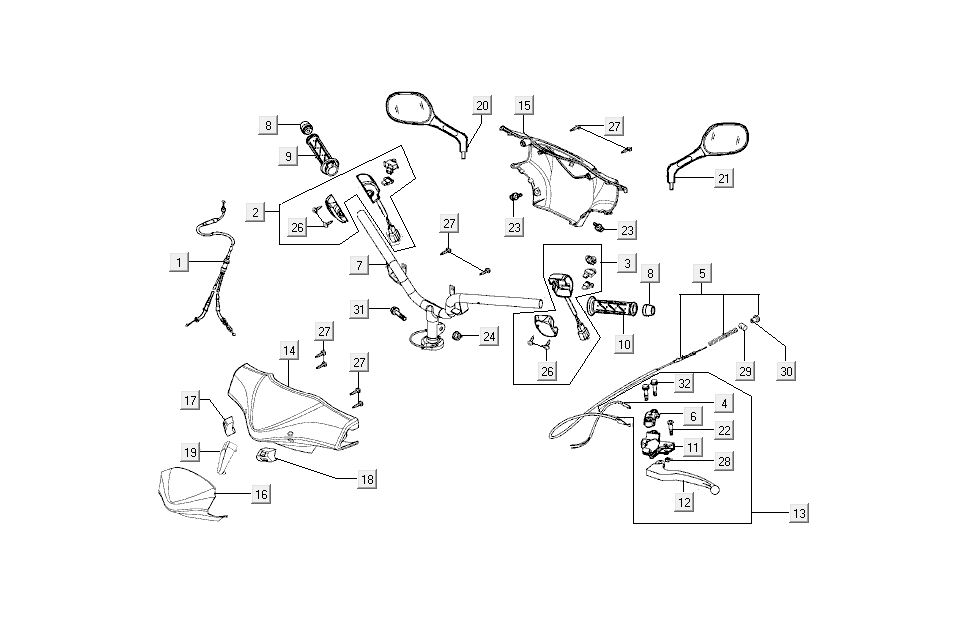steering parts Kymco Super9 AC 2-stroke nm yellow - black