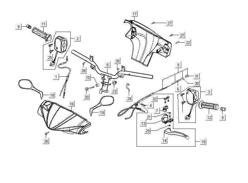 Handlebar parts Kymco Vitality 4t ac diamond-black