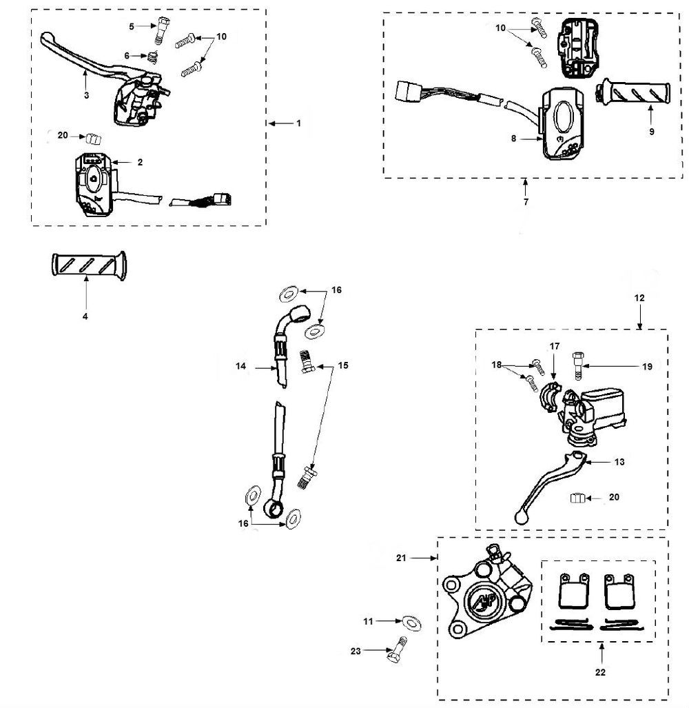 Handlebar Parts Peugeot Vivacity 2 E2 2-Stroke