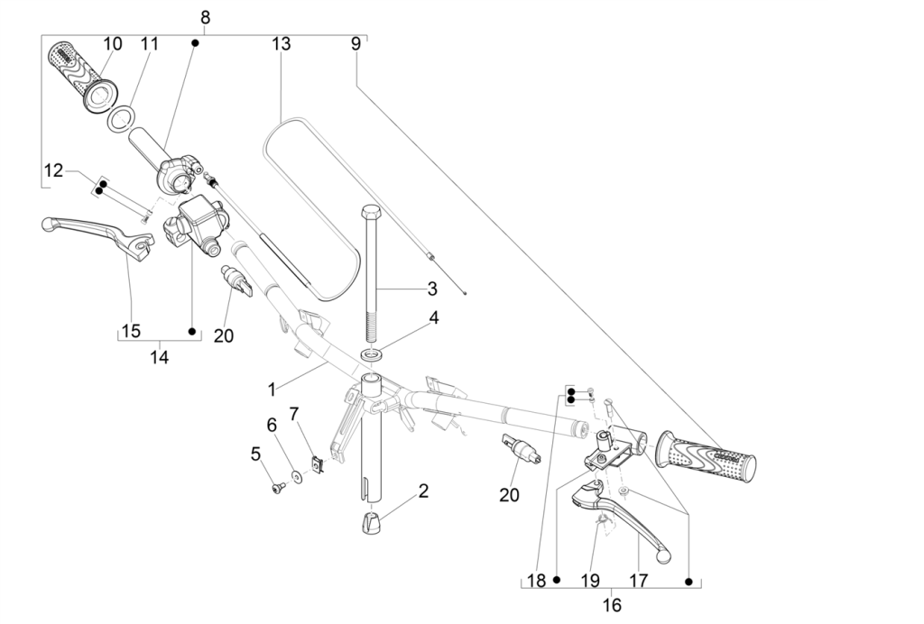 Handlebar parts Piaggo Zip 4-stroke (euro4 injection IGET)