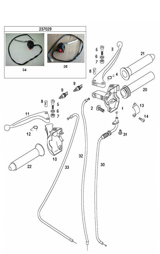 Handlebar parts Tomos Standard Ex E-start 2-stroke