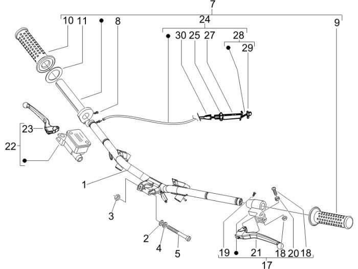 Handlebar parts Vespa Lx 2-stroke