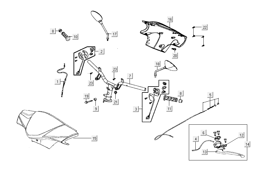 Handlebar - Handlebar parts Kymco Agility FR 12