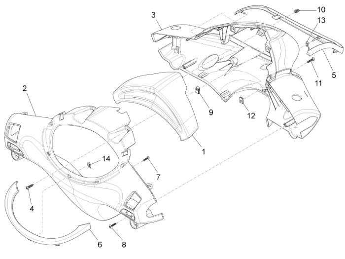 Handlebar covers Piaggio New Fly 50 4T 2V AC red 854a
