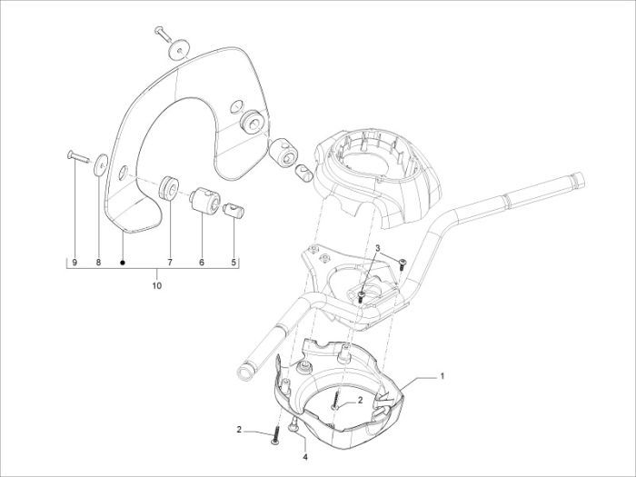 Handlebar Box Vespa Lxv 25km 4-stroke 2-valve