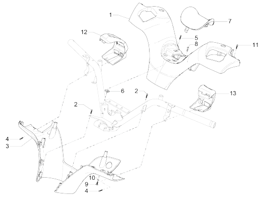 Handlebar Wheel Covers MP3 500 LT Sport 2014-2016