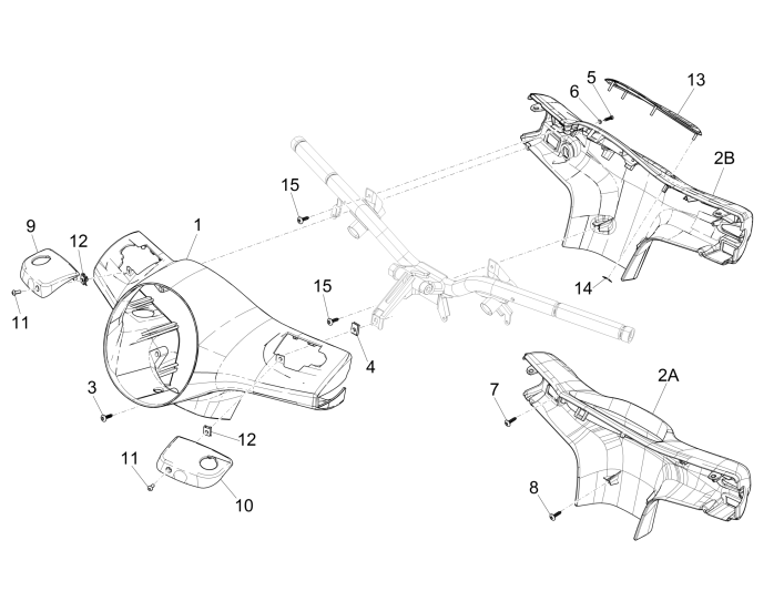 Handlebar covers Vespa GTS 300 ie 2008-2016 (with and without ABS) red dragon 894