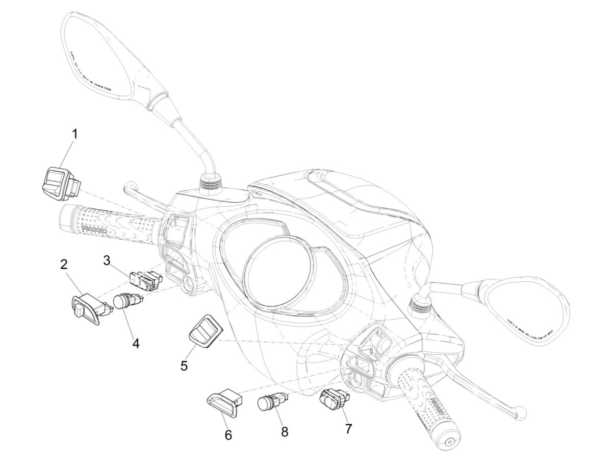 Piaggio Medley 125 4T IE ABS E4 2016-2019 steering switch (EMEA)