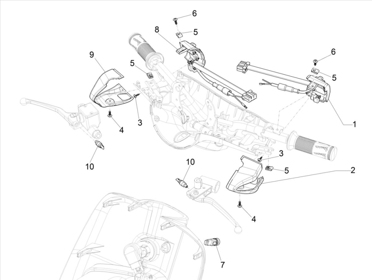 Vespa Elettrica 25/KMH SCH E5 2021 steering switches (EMEA)