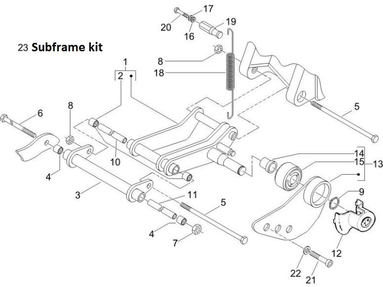 Piaggio Zip 2000 4-stroke AC subframe
