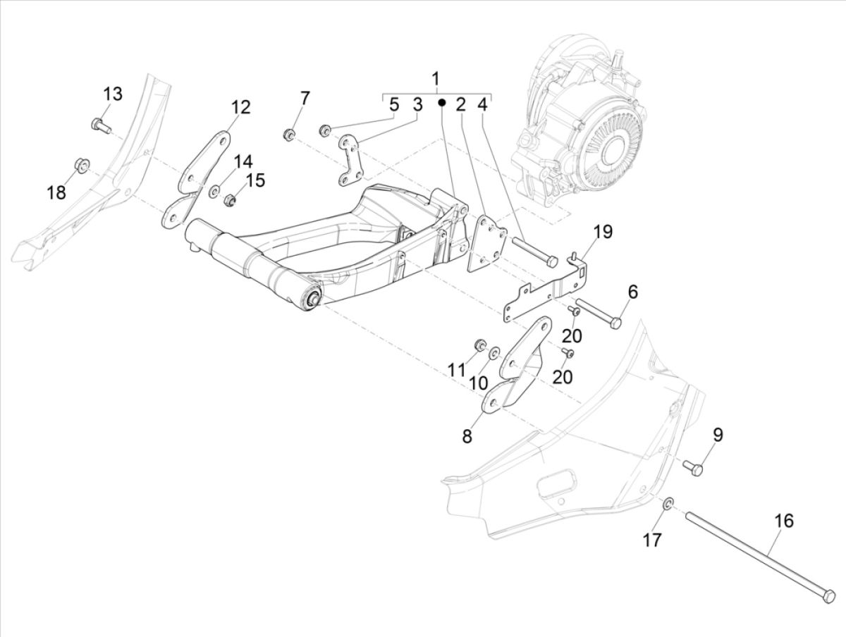 Vespa Elettrica Subframe 2018-2019