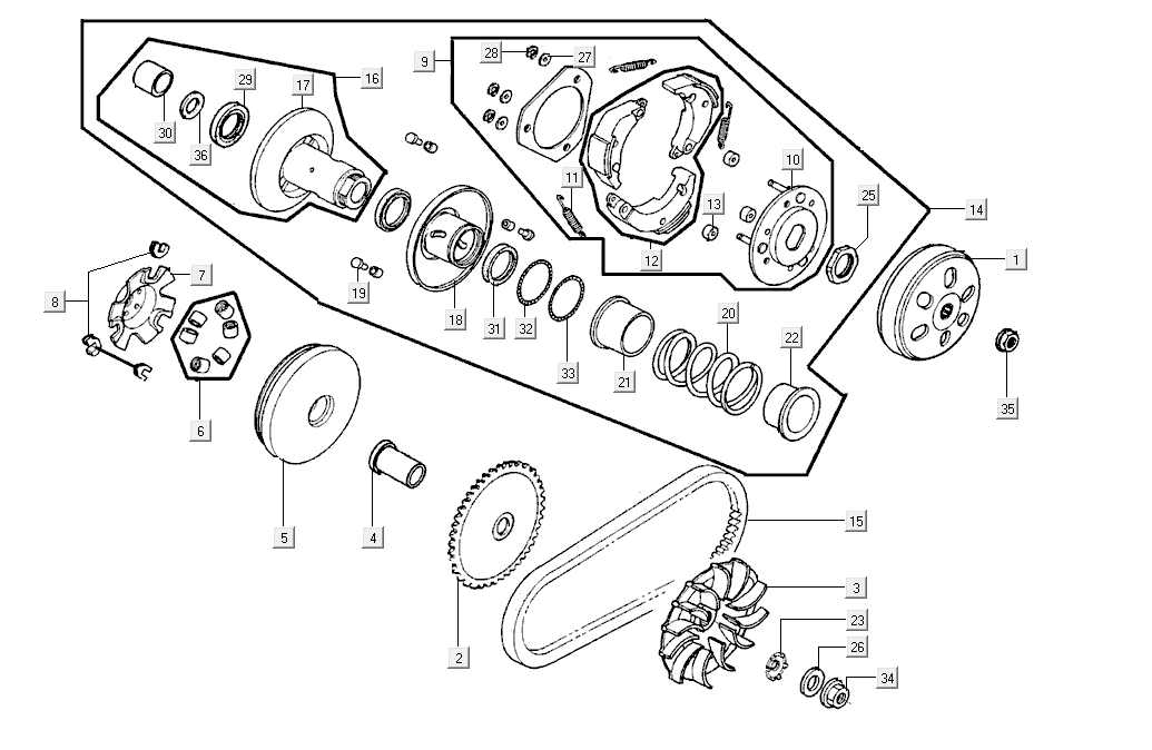 Clutch Kymco Super8 Street 50i E4 Matt Black