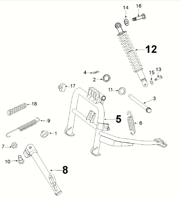 Suspension - Peugeot Django 4-stroke E5 stand