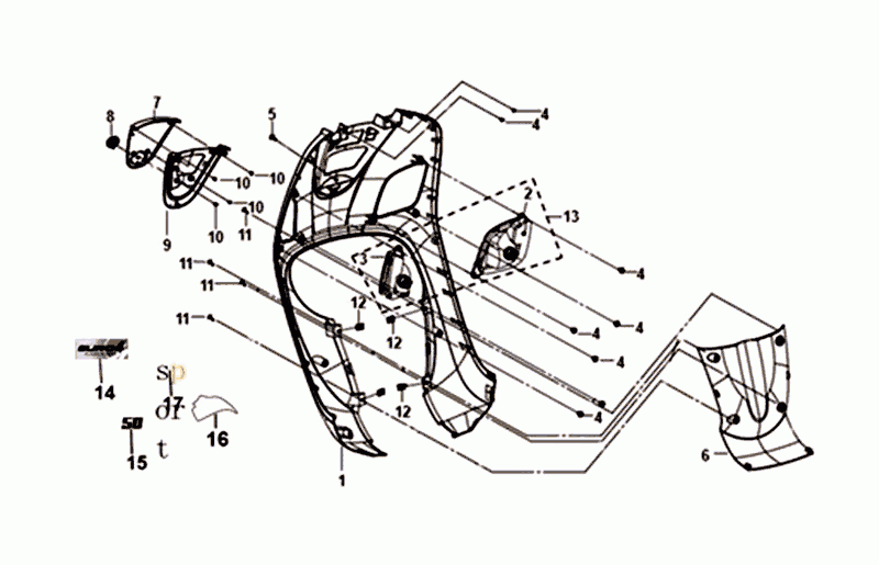 Headlight Front plate Sym Fiddle III matt blue (BU-295S)