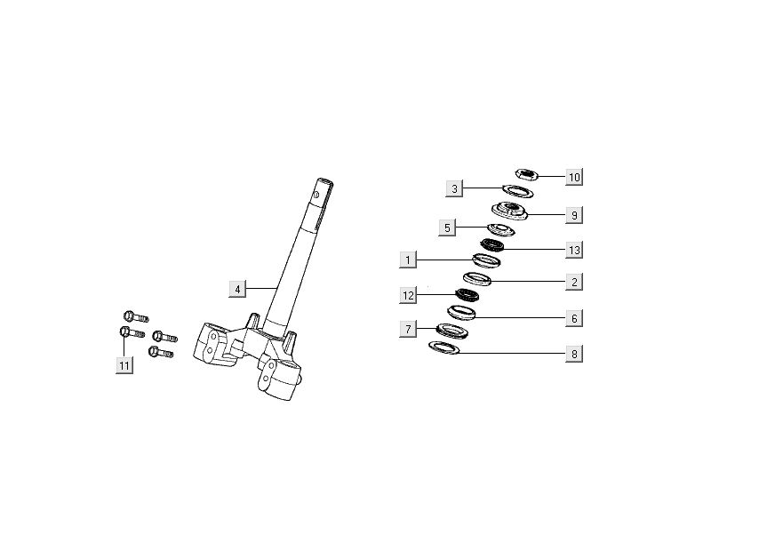 T piece - Handlebar-head bearing set Kymco Nexxon 4-stroke dark grey