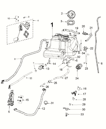 Gas tank - Fuel pump - Peugeot Kisbee 4-takt Euro 5