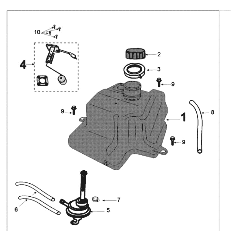 Tank and Fuel Peugeot Kisbee brown