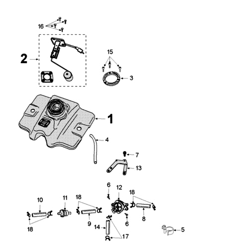 Tank and Fuel Pump Pailoli Peugeot Speedfight 3 4-stroke Red