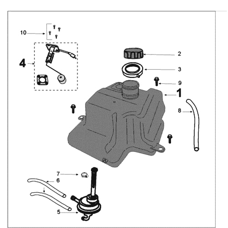 Tank and Fuel Pump Peugeot Kisbee RS White