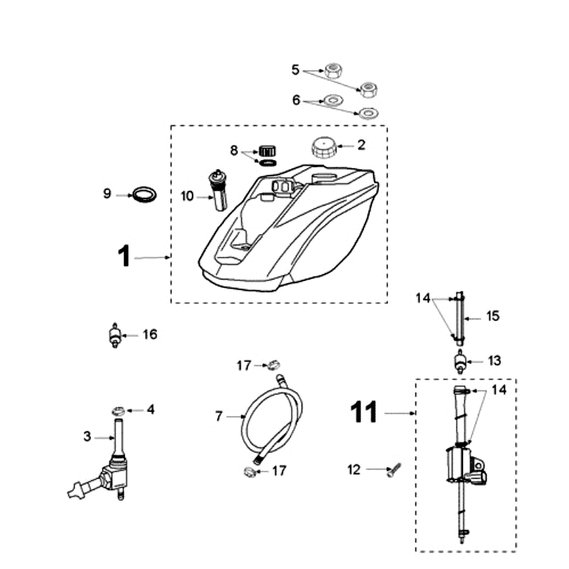 Tank and Fuel Pump Peugeot Ludix 12 black