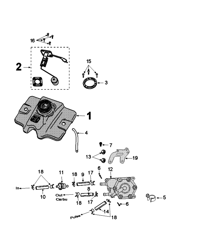 Tank and Fuel Pump Peugeot Speedfight 4 4-stroke Black