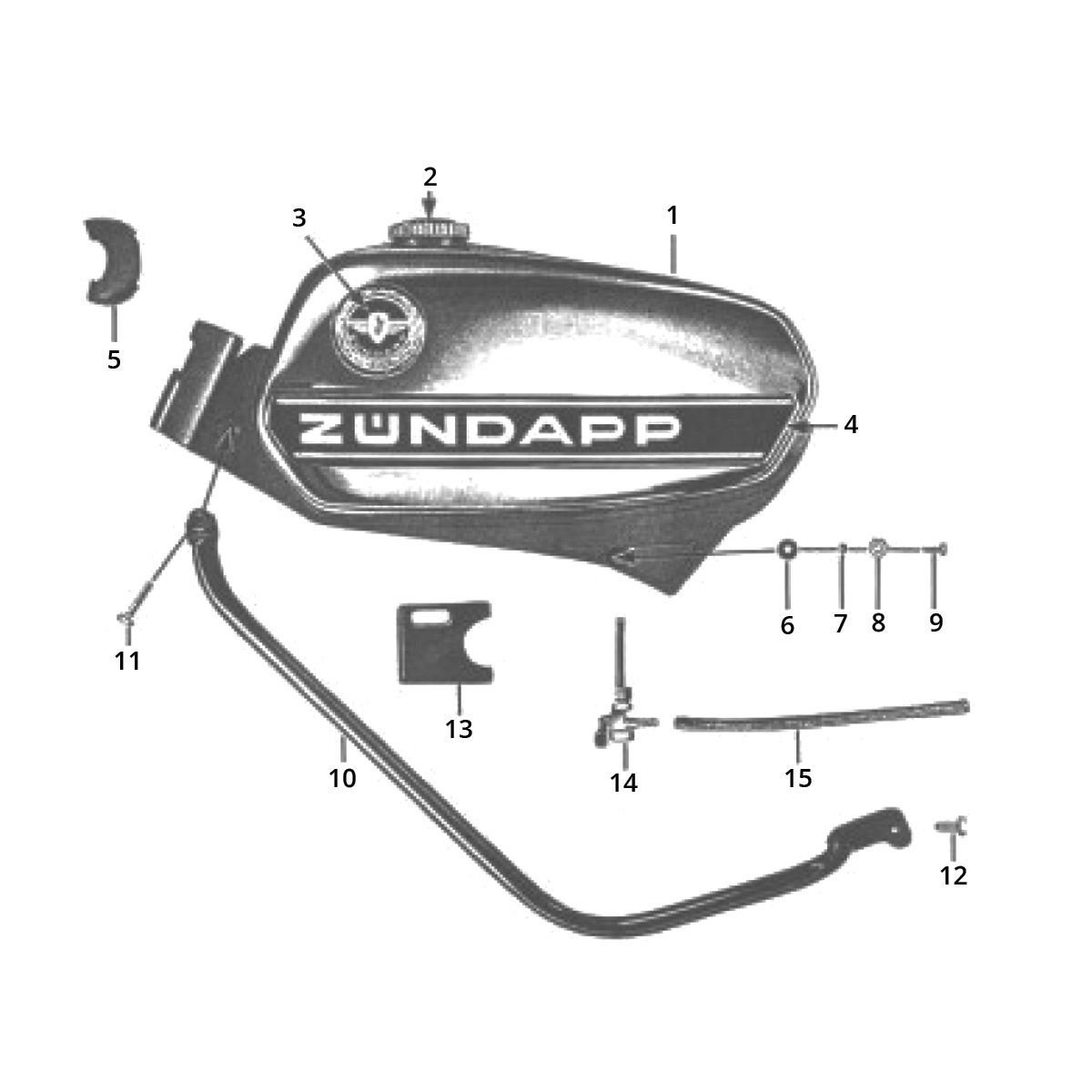 Zundapp C50 Sport 517-21LA tank and frame bracket