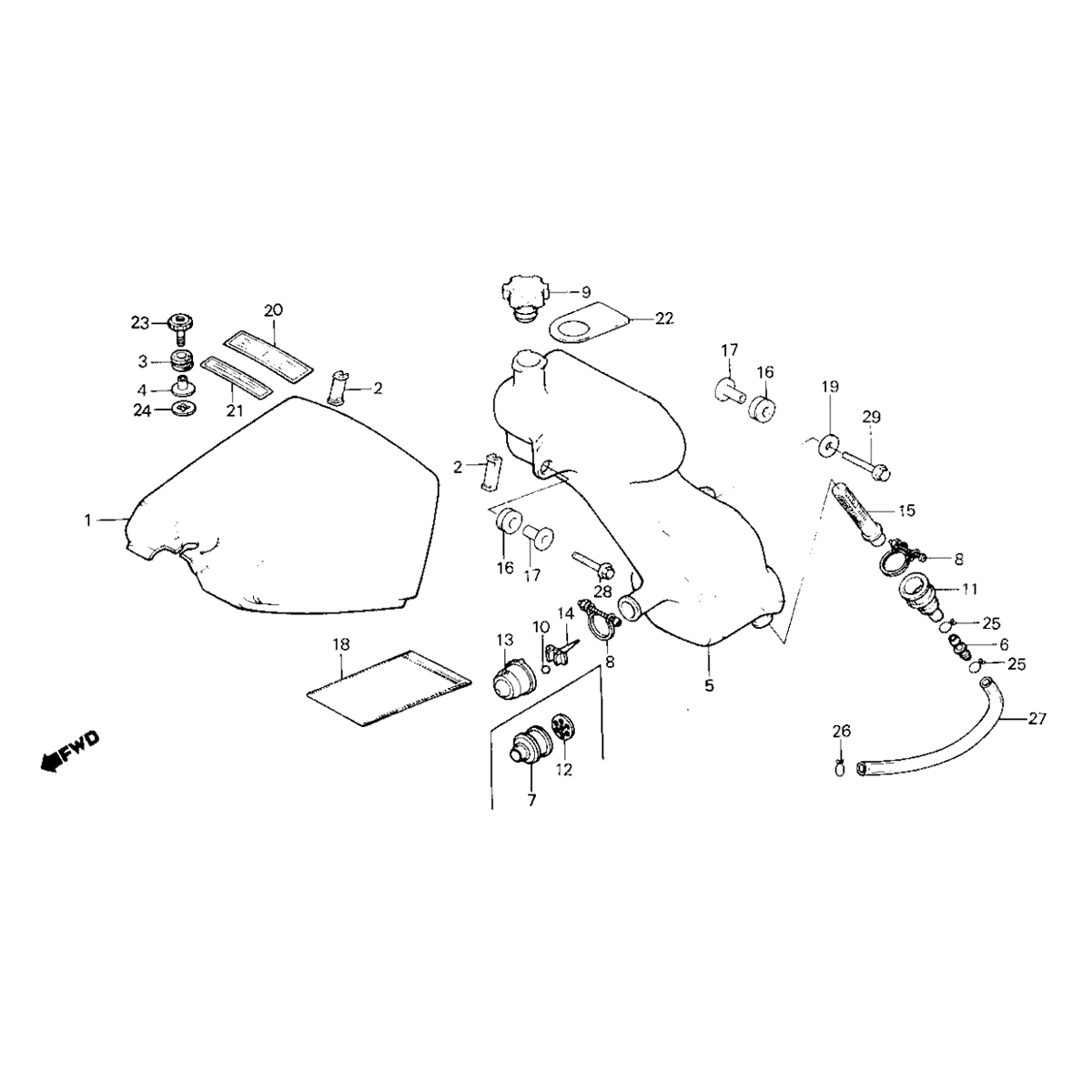 Honda MB50/MB80 tank part and oil tank