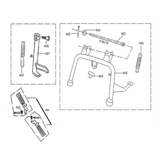 Side Center Stand China Grande Retro
