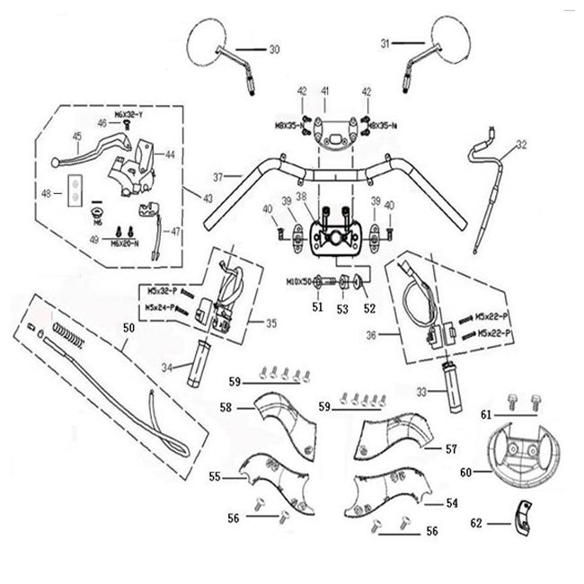 Handlebar parts China Joy /Legend