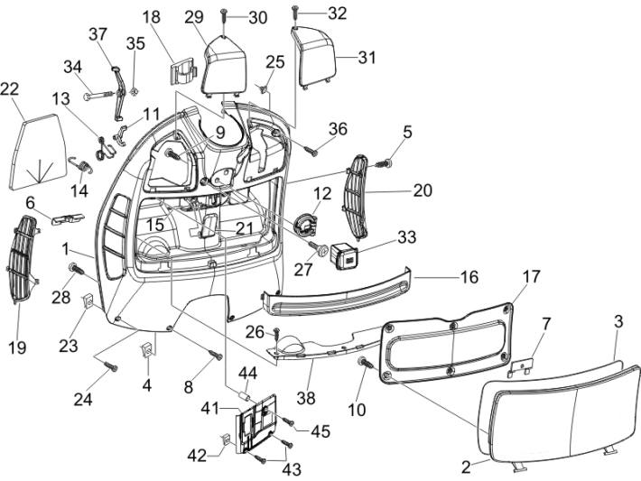 Anti-protection plate Vespa GTS 250 ie 2005-2009 (with ABS) yellow 928