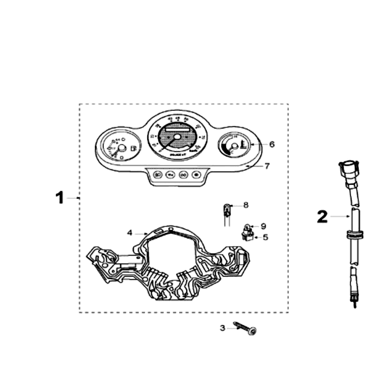 Counter - Cockpit Peugeot Speedfight 2 LC silver