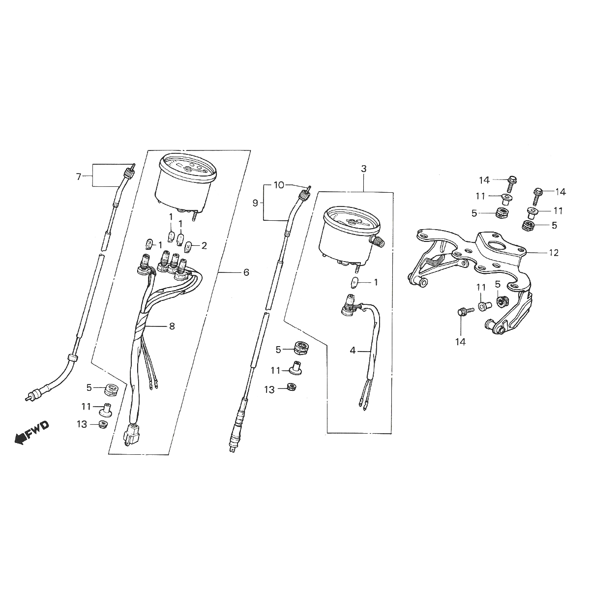 Speedometer - Cockpit Honda MTX 50