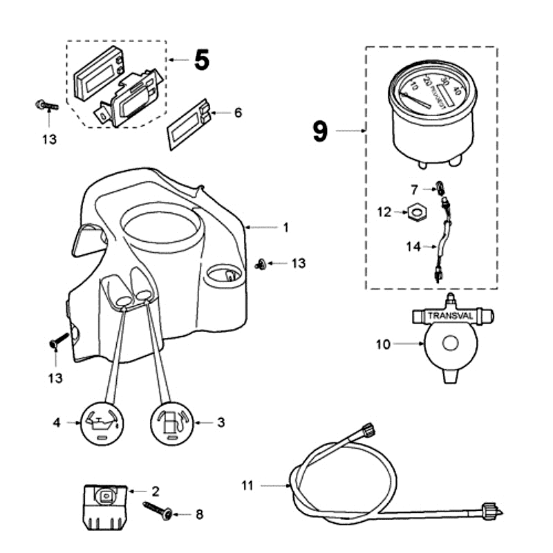 Counter with M10 X 0.75 Nut Peugeot Fox Deluxe Black