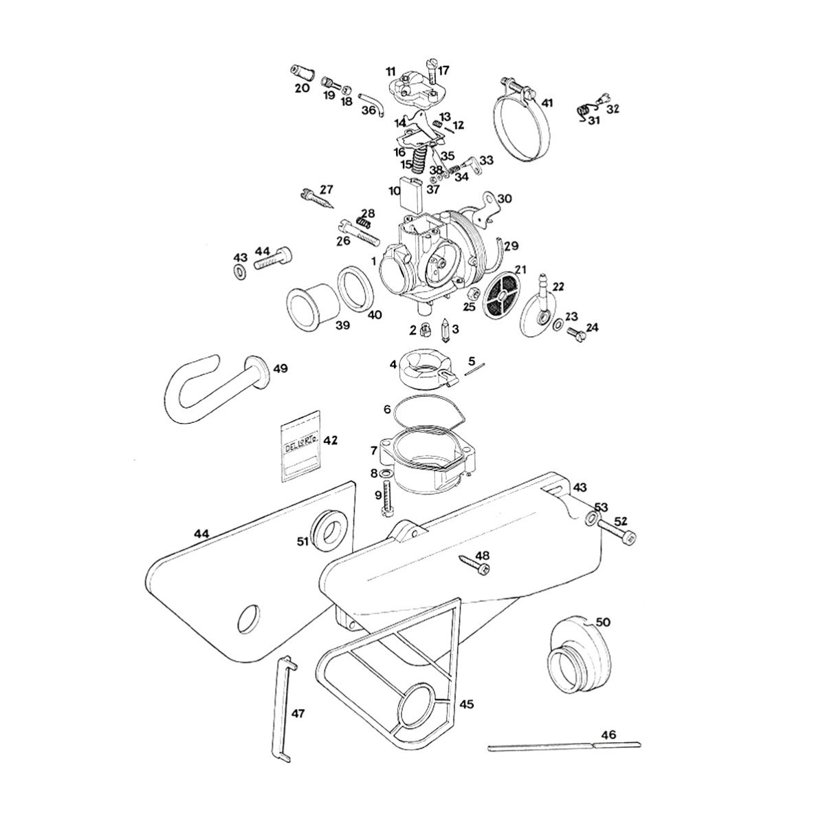 Carburateur - luchtfilter Tomos STANDARD QUADRO LUXE 1996-1997