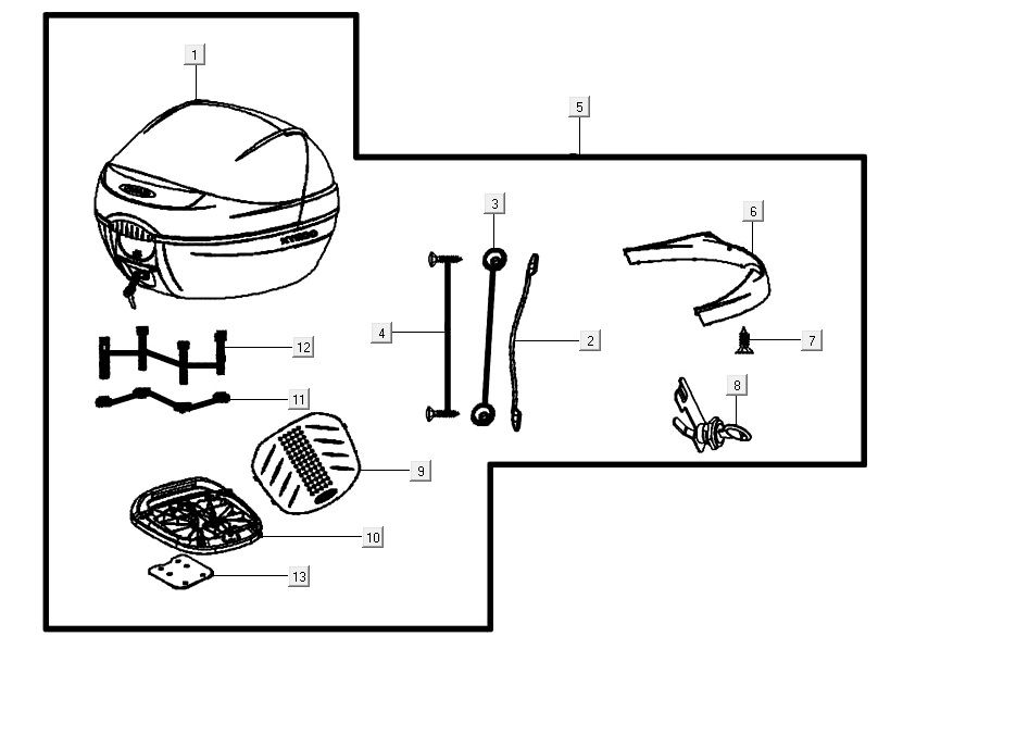 top case AGILITY 16+ 4T 200i Matte Metallic Light Blue