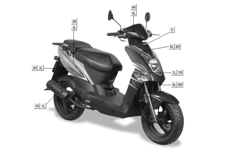 Transfers-Stickers Kymco Agility Fat 12' 4-stroke