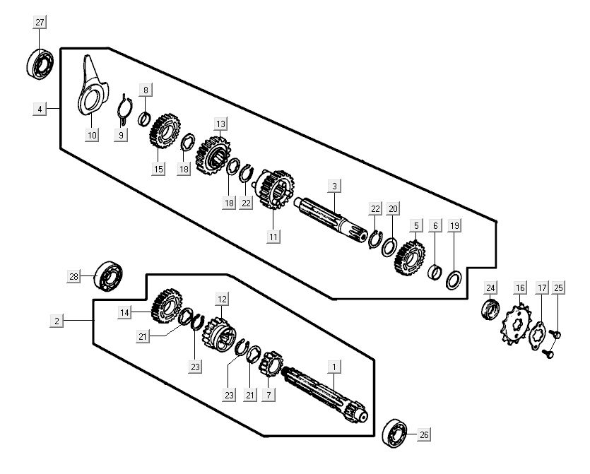 Transmission Kymco Activ 4-stroke blue-black