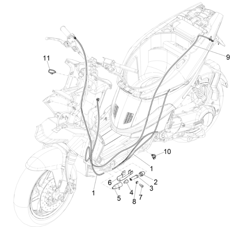 Piaggio NRG Power 50 2-stroke LC Euro 4 throttle cable