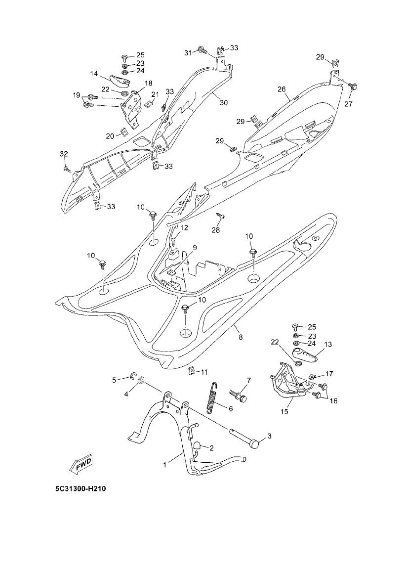 Running Board - Middle Stand Yamaha Neo's 4-stroke (after 2008)