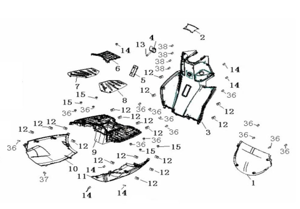 Footboard- Under Spoiler Generic Ideo blue 2007 2-stroke